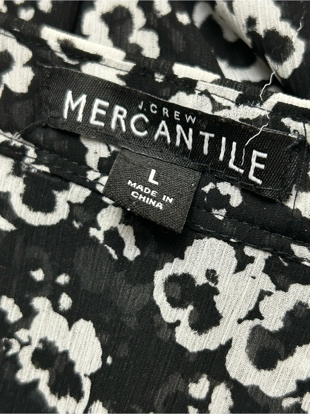J. Crew Black & White Floral Midi Dress